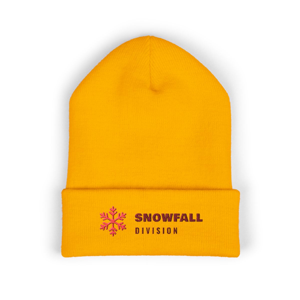 Snowfall Division Beanie in Gold, front view