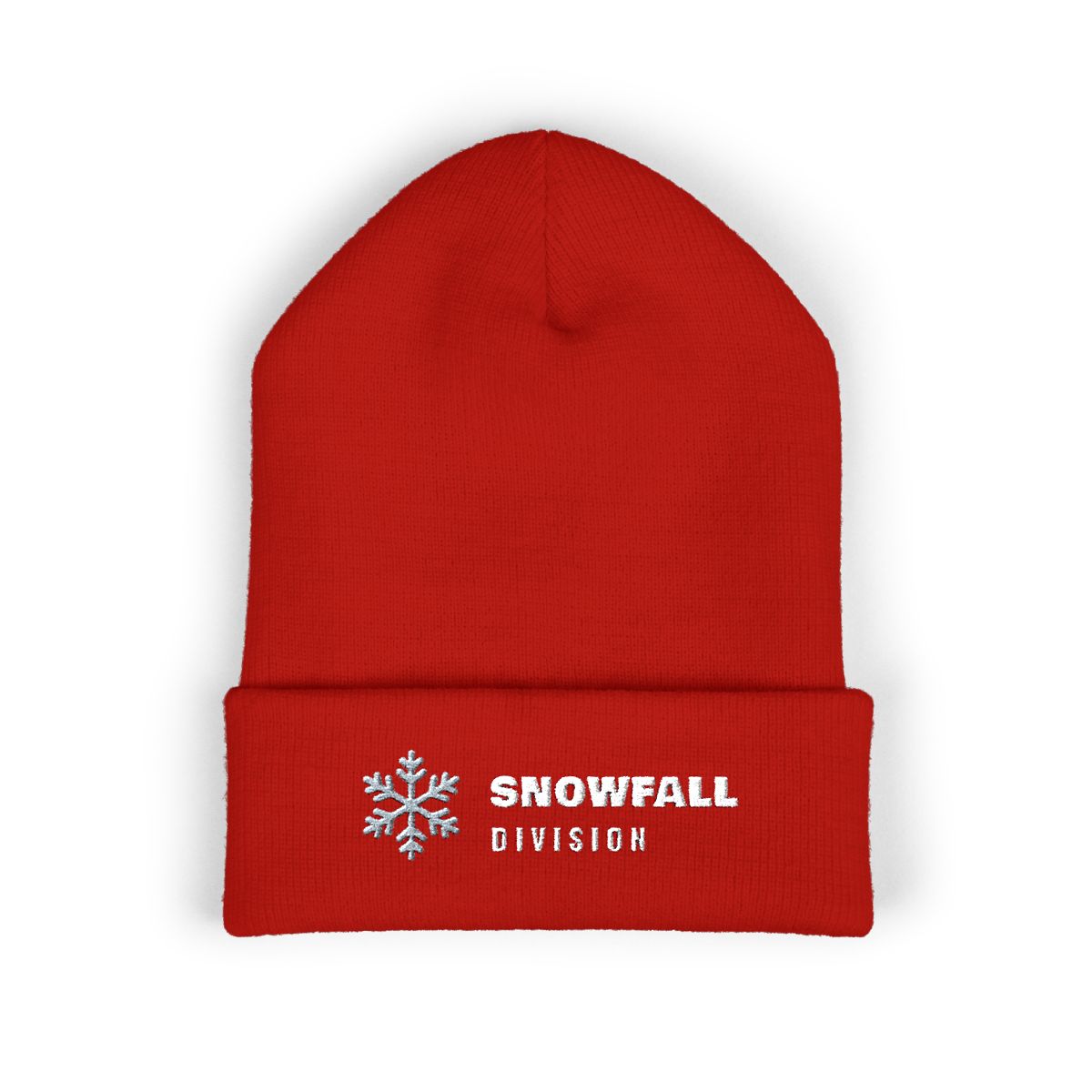 Snowfall Division Beanie in Red, front view