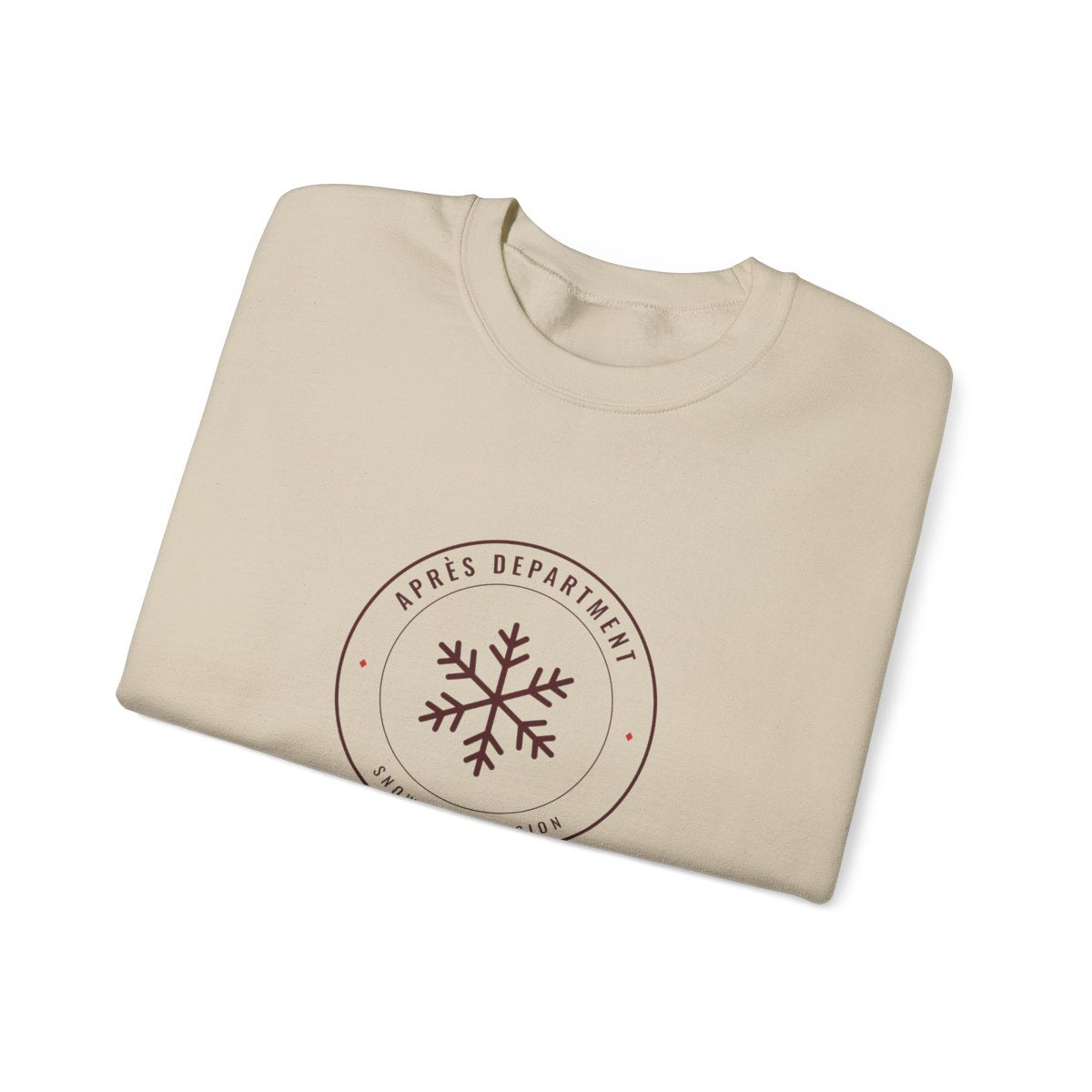 Snowfall Division Seal Crewneck in Sand, folded