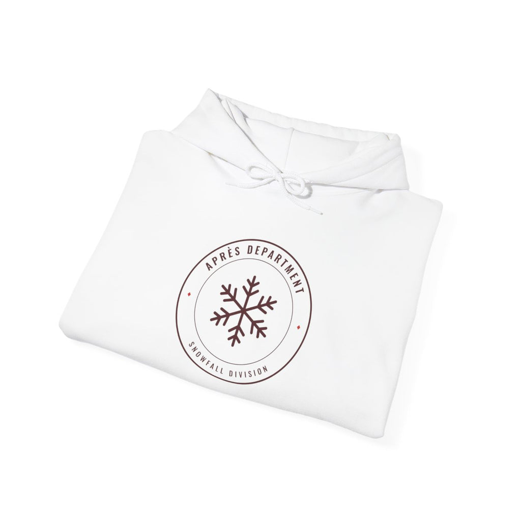 Snowfall Division Seal Hoodie in White, folded