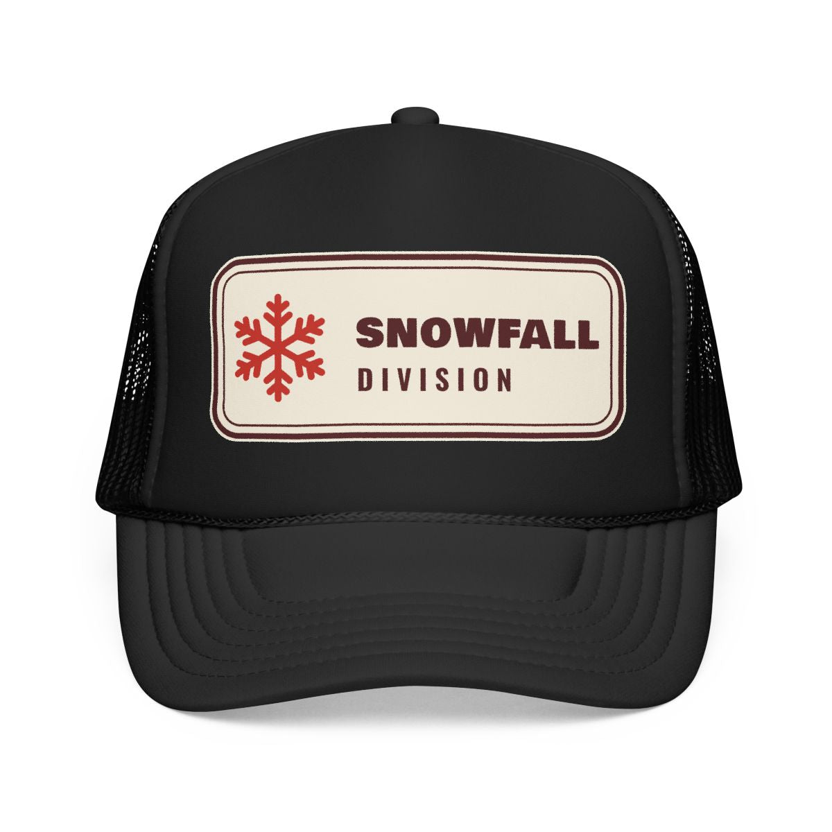 Snowfall Division Trucker Hat in Black, front view