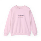 Social Club Script Crewneck in Light Pink, front view