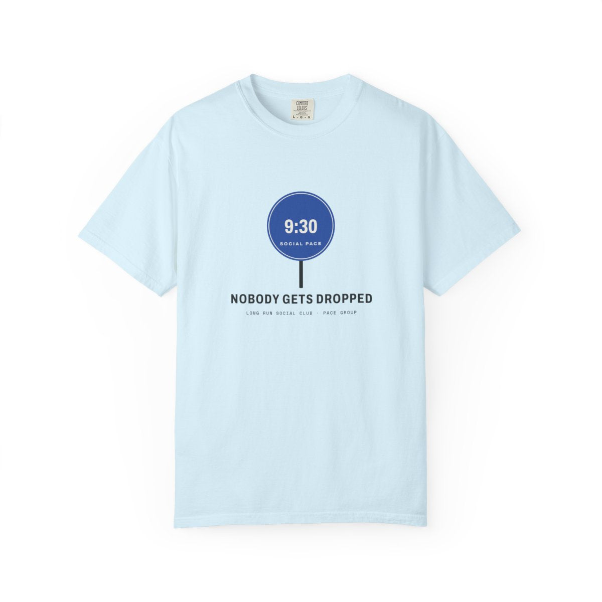 Social Pace Tee in Chambray, front view