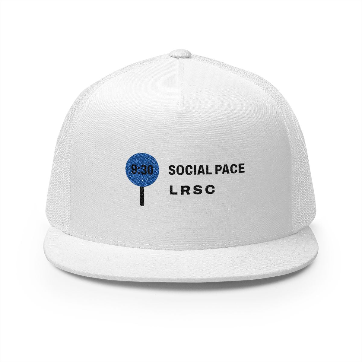 Social Pace Trucker Cap in White, front view