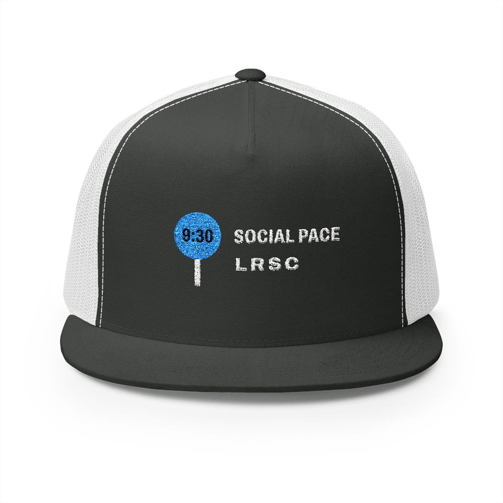 Social Pace Trucker Cap in Charcoal/White, front view