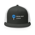 Social Pace Trucker Cap in Charcoal/White, front view