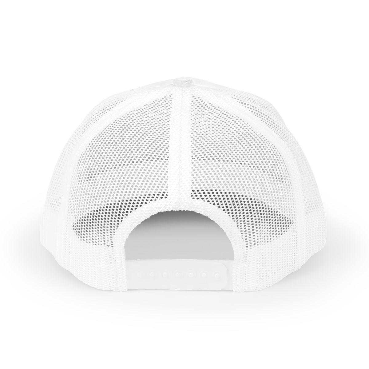 Social Trucker Hat in White, back view