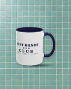 Soft Hands Club Mug in Navy, styled
