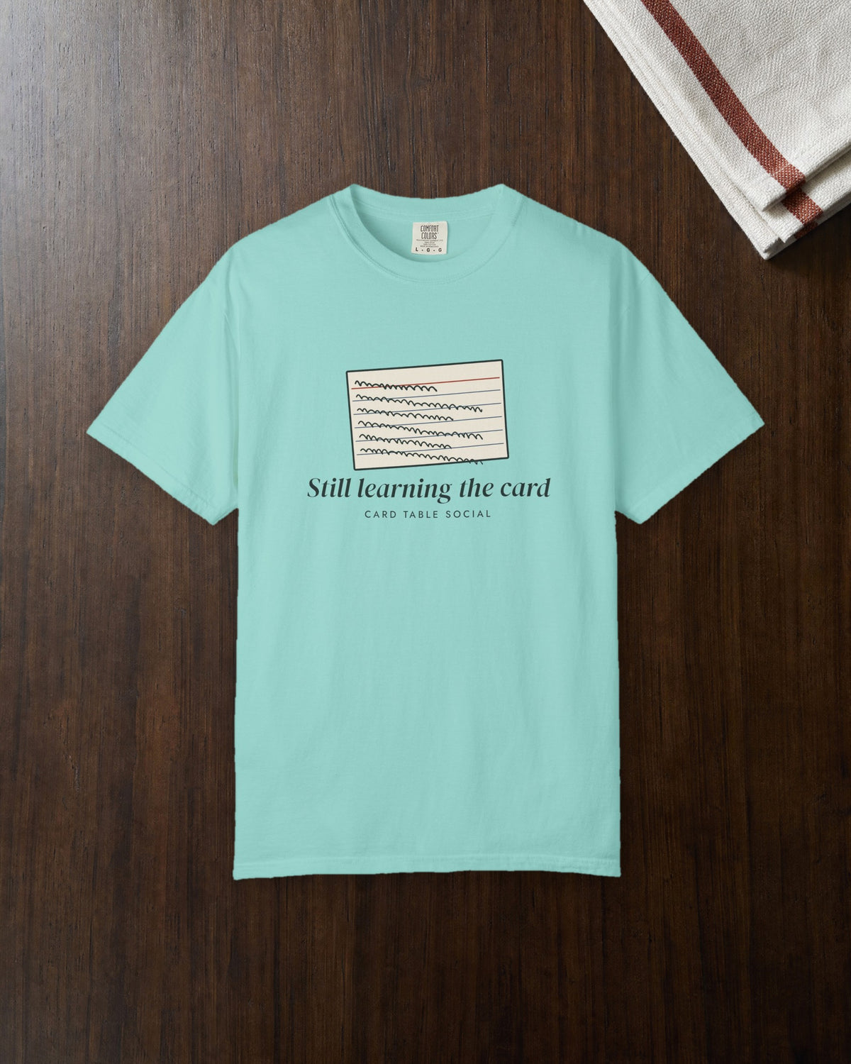 Still Learning the Card Tee in Chalky Mint, styled