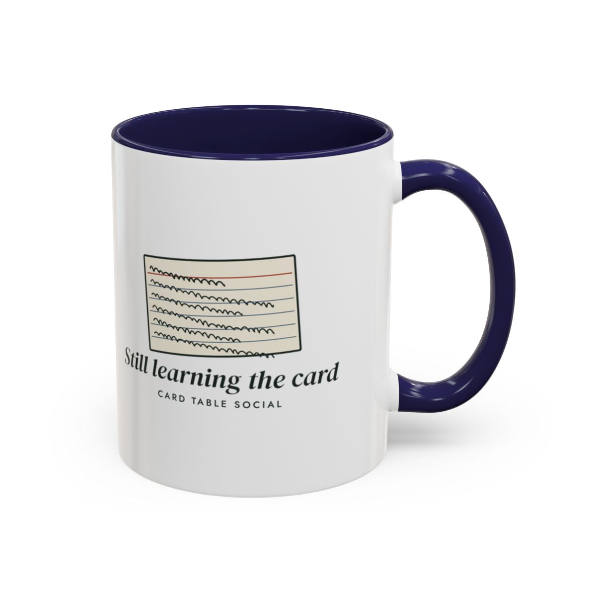 Still Learning the Card Mug in Navy, right side