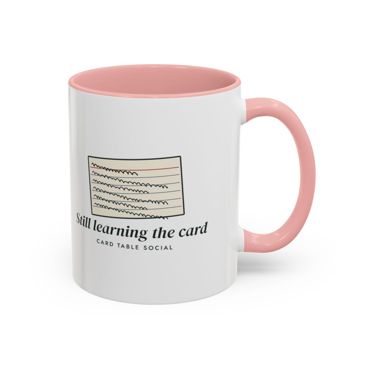 Still Learning the Card Mug in Pink, right side