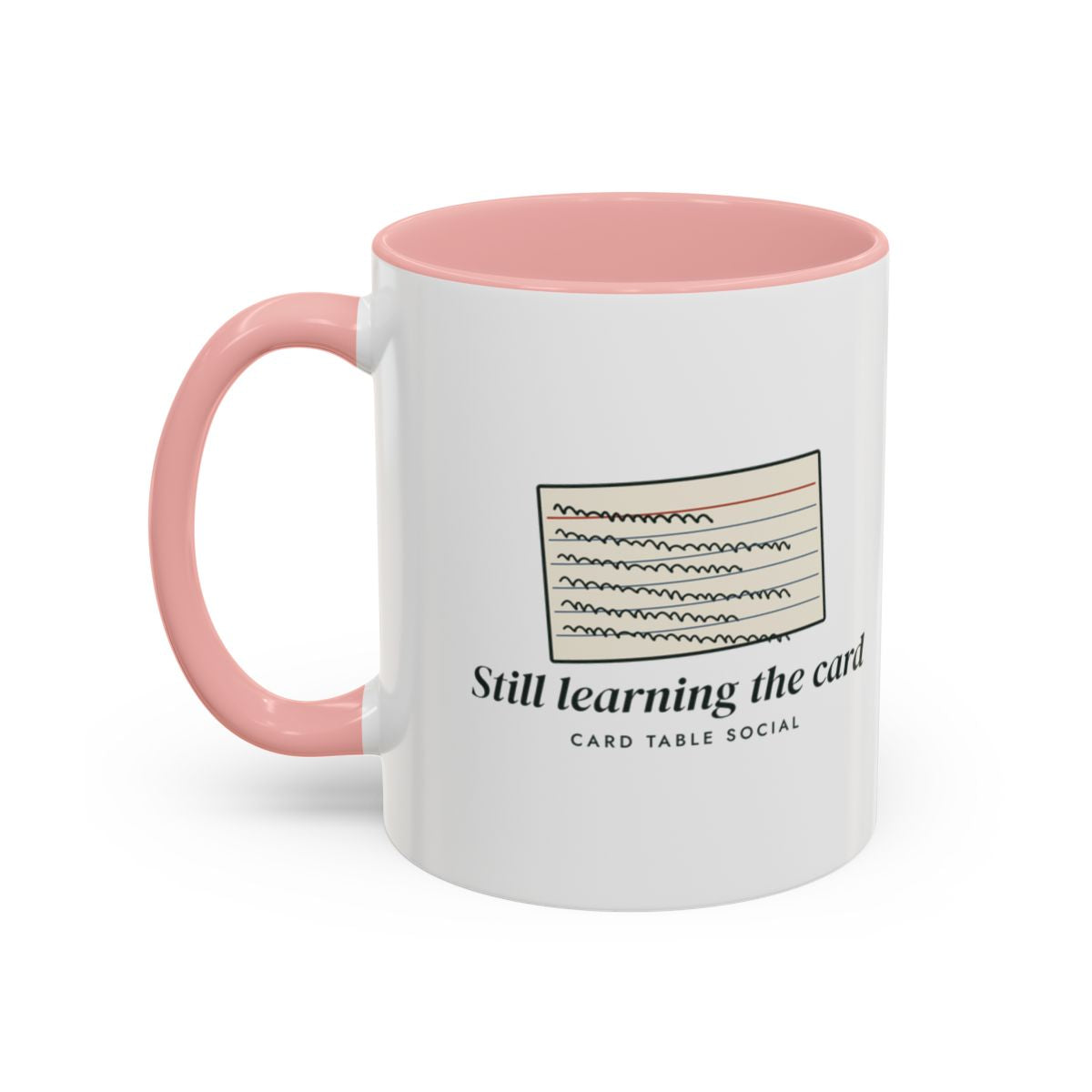 Still Learning the Card Mug in Pink, left side