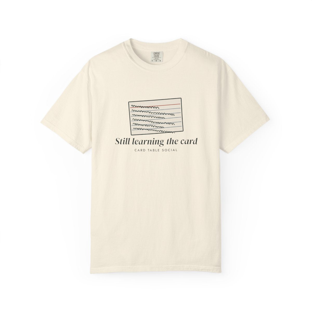 Still Learning the Card Tee in Ivory, front view