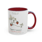 Strawberry Plate Mug in Maroon, right side