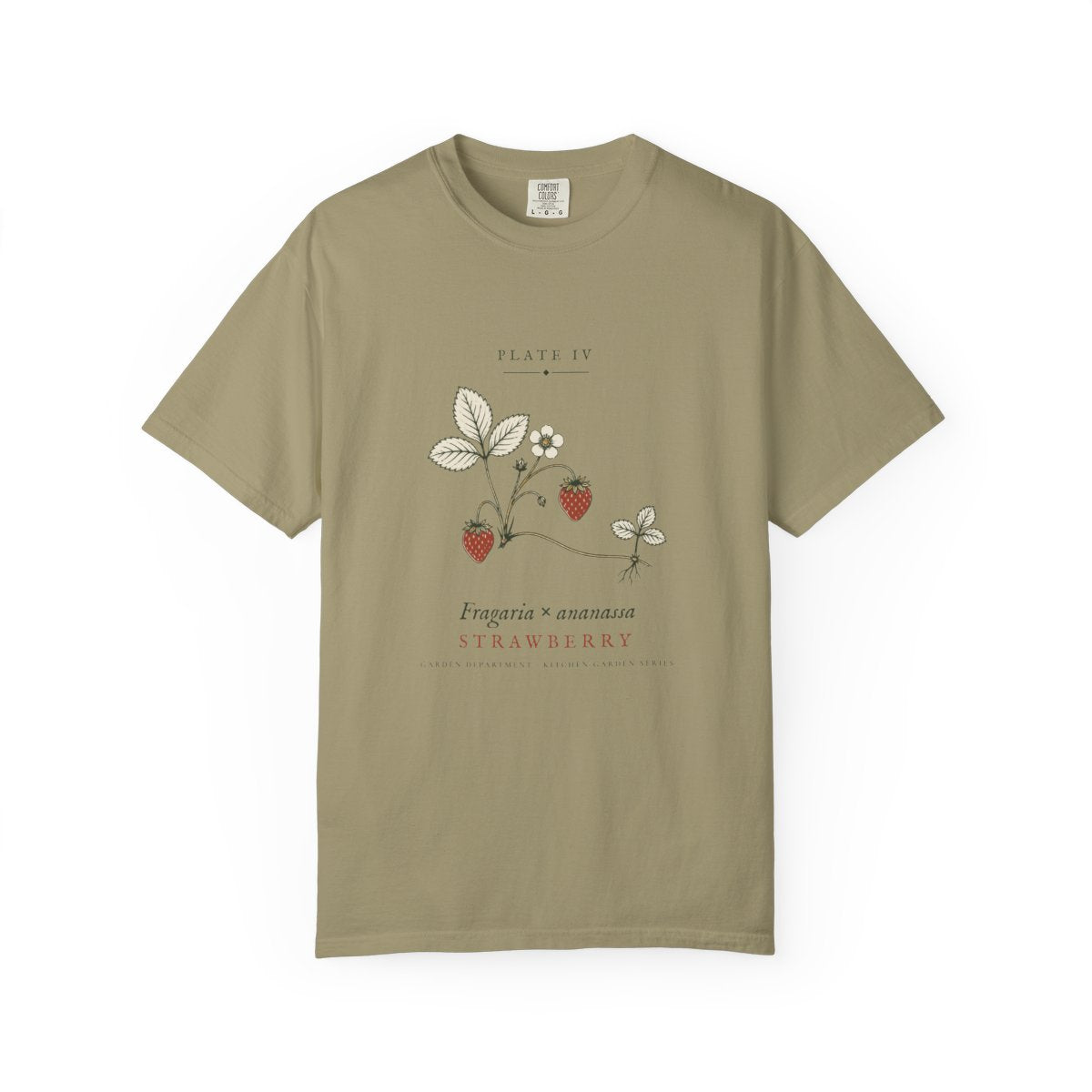 Strawberry Plate Tee in Khaki, front view
