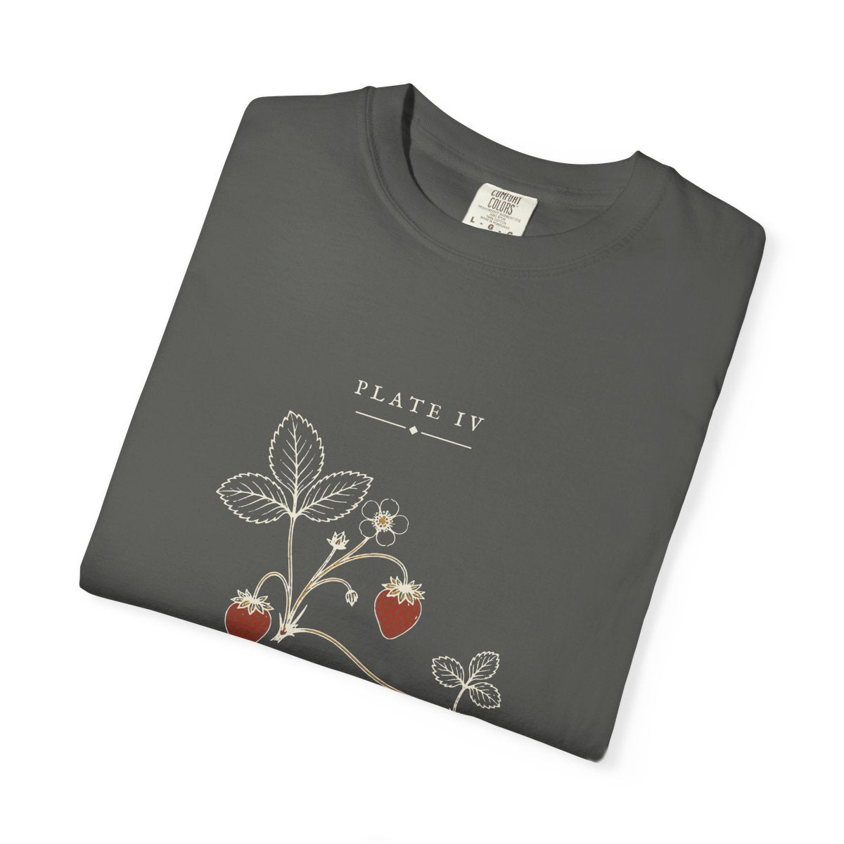 Strawberry Plate Tee in Pepper, folded