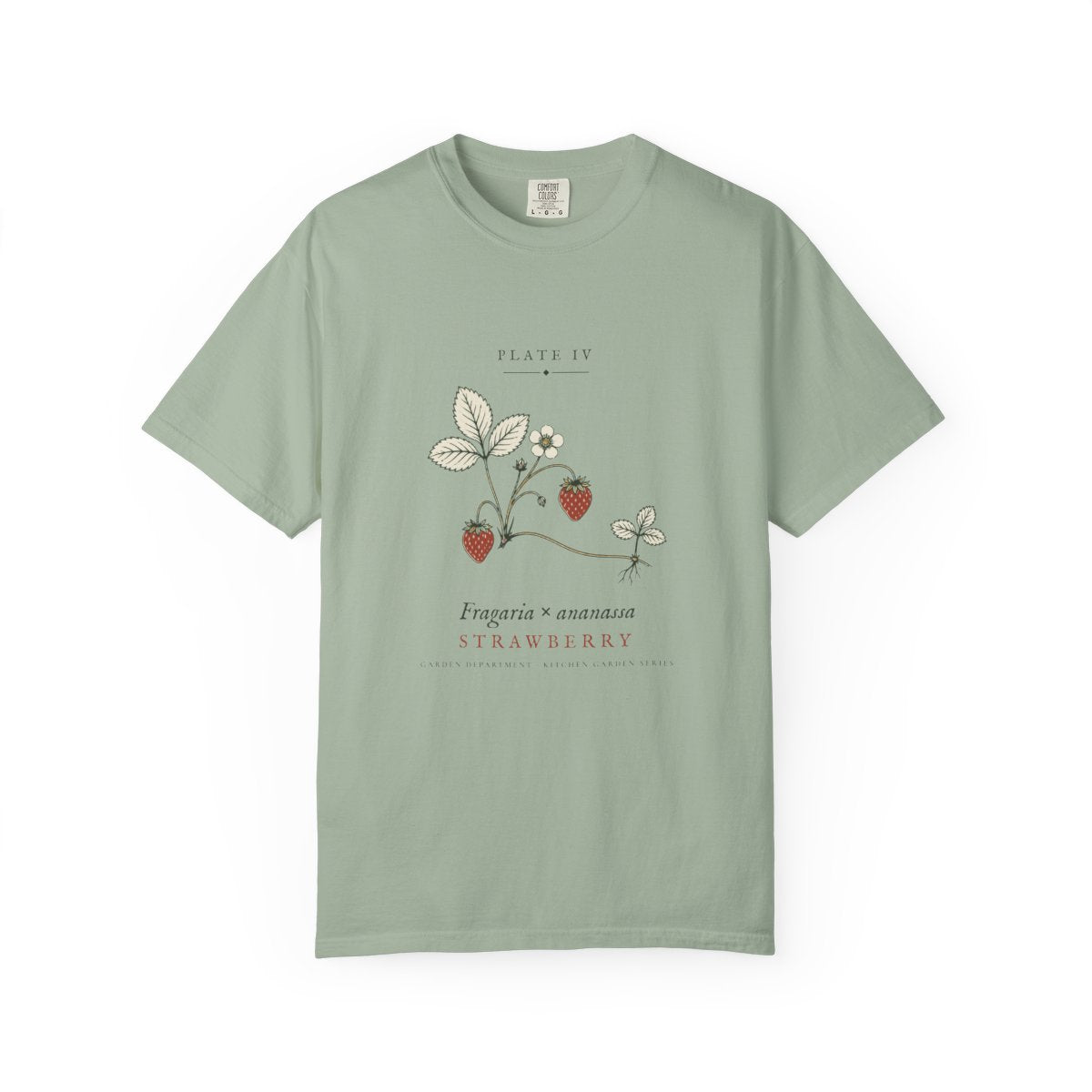 Strawberry Plate Tee in Bay, front view