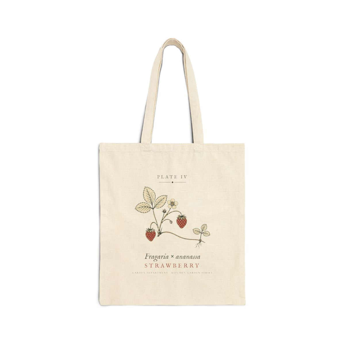 Strawberry Plate Tote in Natural, front view