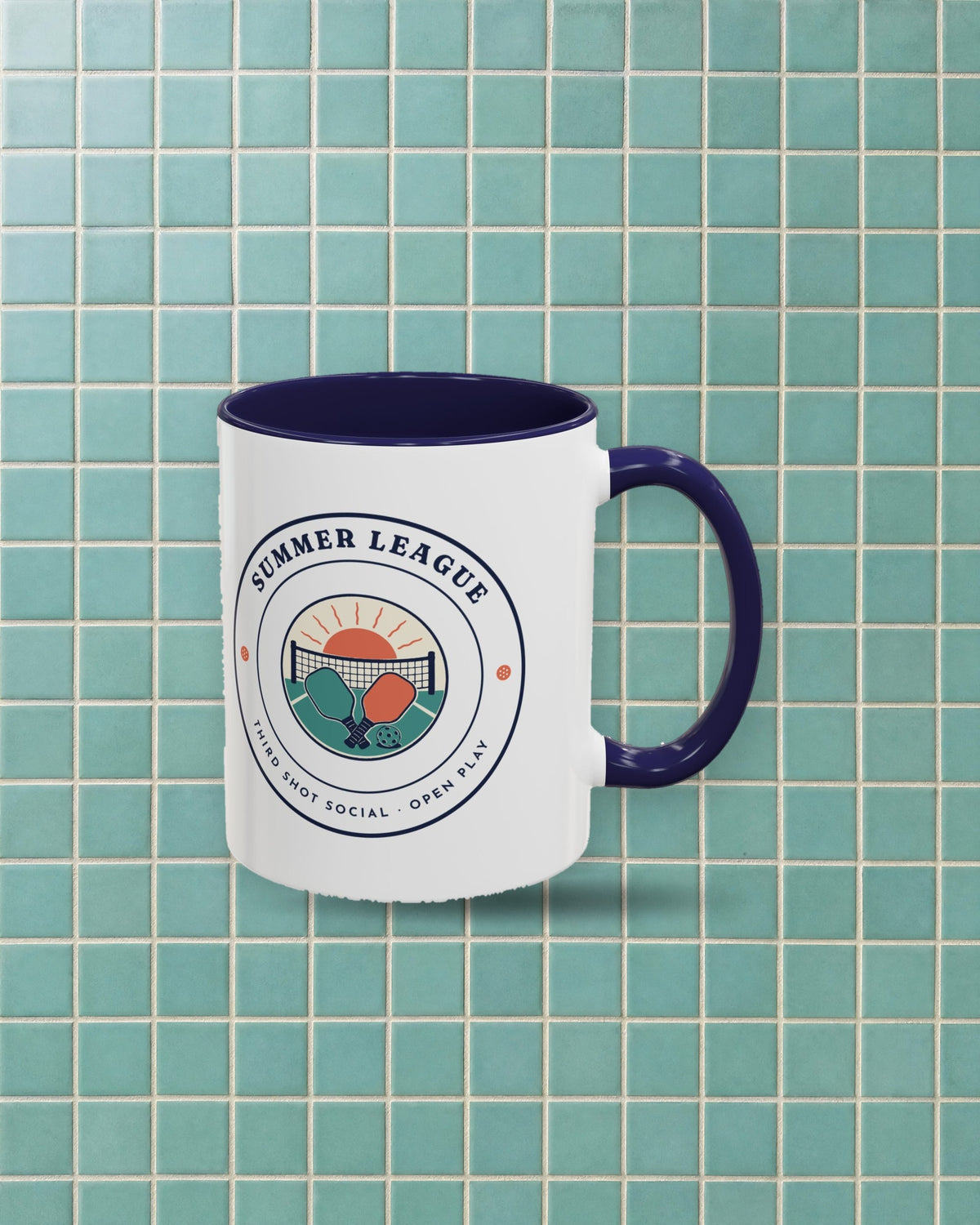 Summer League Mug in Navy, styled