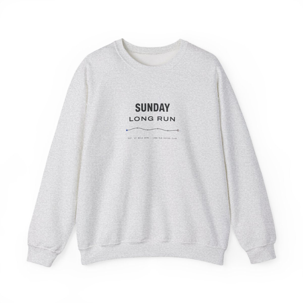 Sunday Long Run Crewneck in Ash, front view