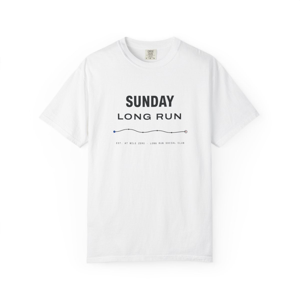 Sunday Long Run Tee in White, front view