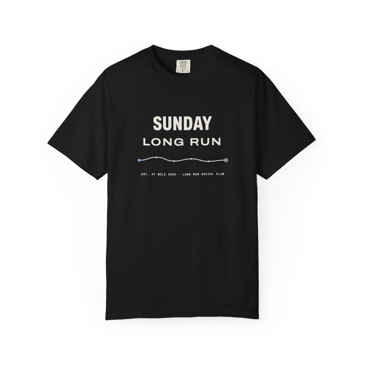 Sunday Long Run Tee in Black, front view