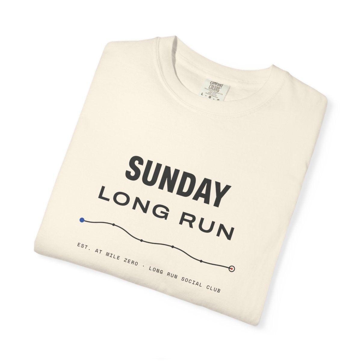 Sunday Long Run Tee in Ivory, folded
