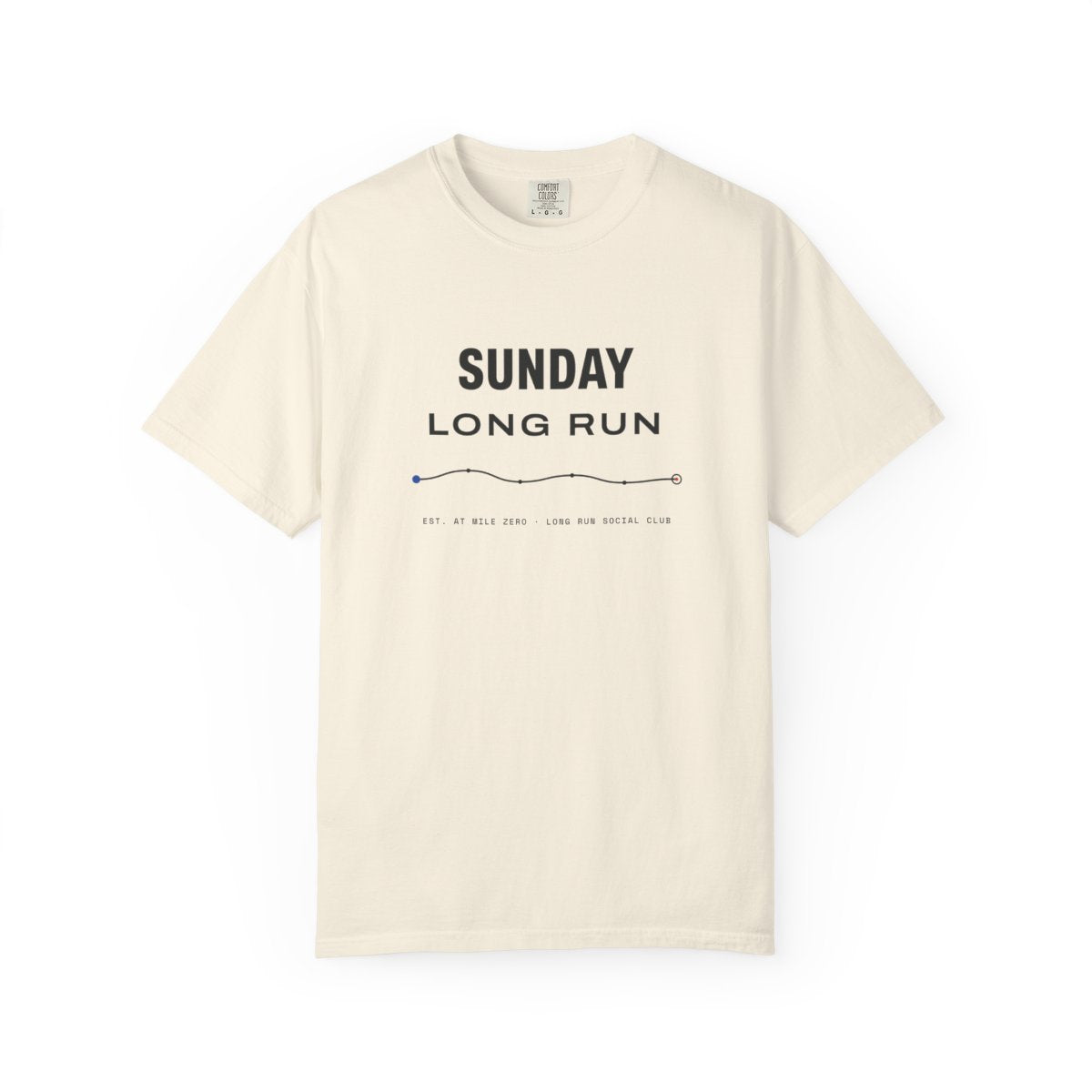 Sunday Long Run Tee in Ivory, front view