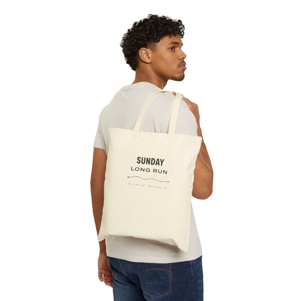 Sunday Long Run Tote in Natural, on model