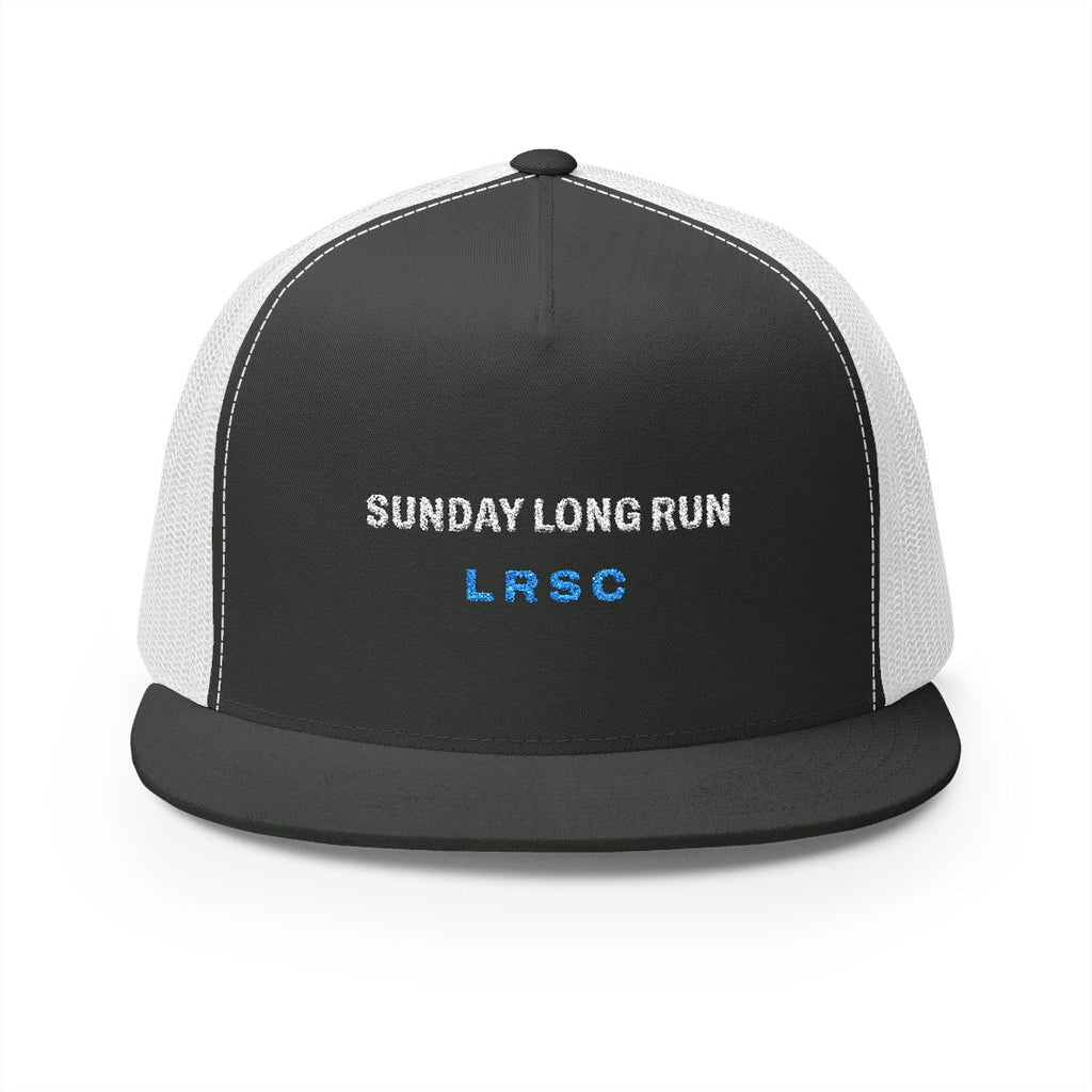 Sunday Long Run Trucker Cap in Charcoal/White, front view