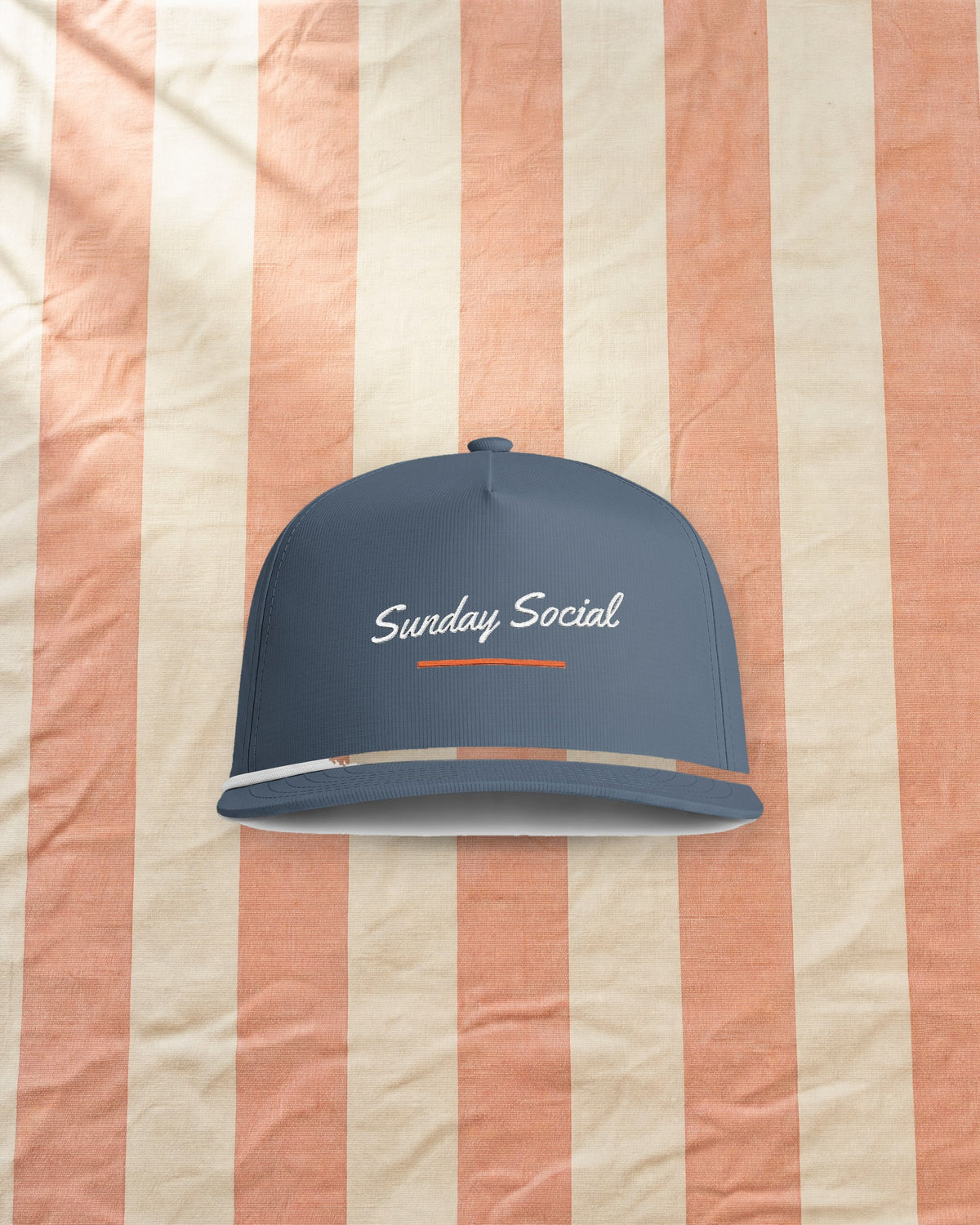 Sunday Social Rope Cap in Blue Jean, styled