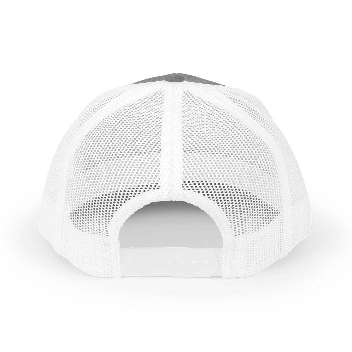 Sunday Social Trucker Hat in Heather Grey / White, back view