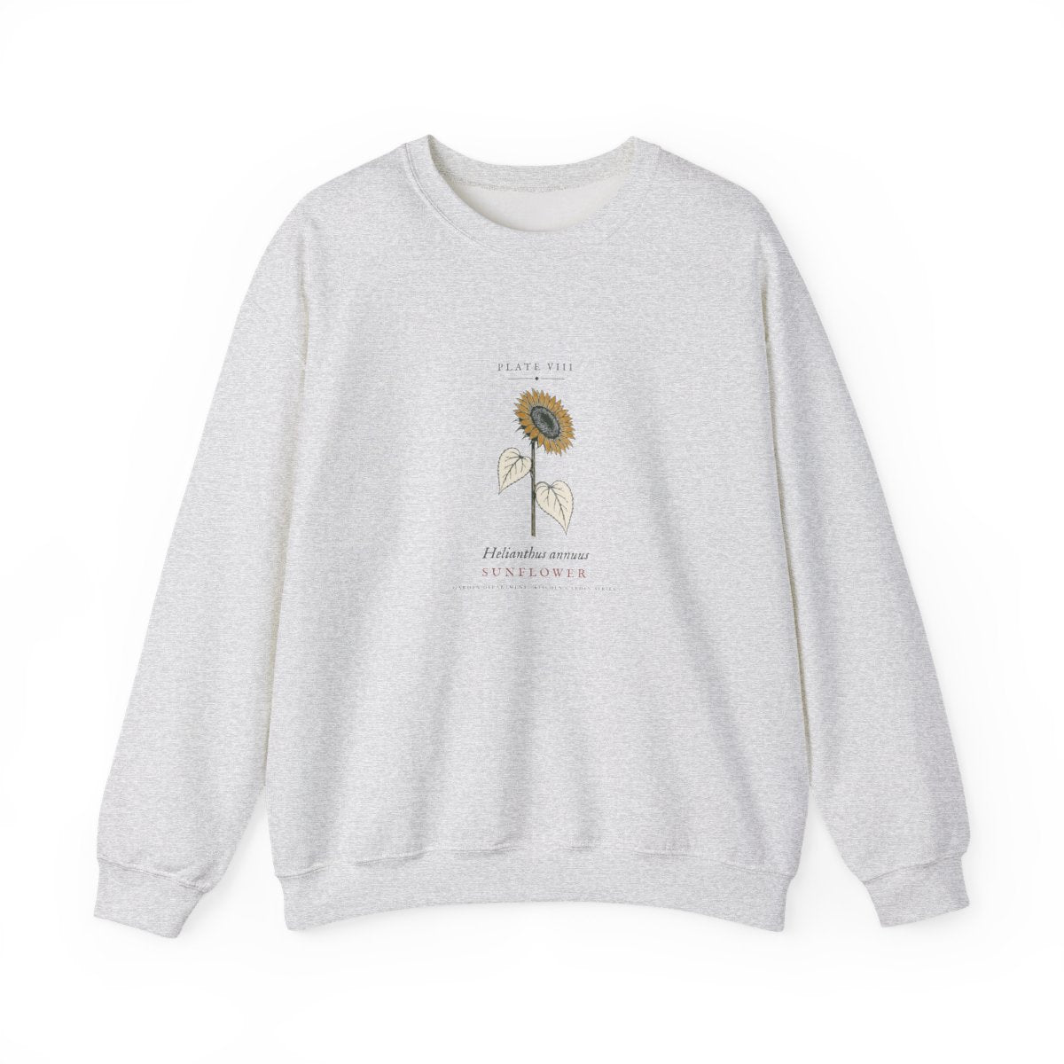 Sunflower Plate Crewneck in Ash, front view