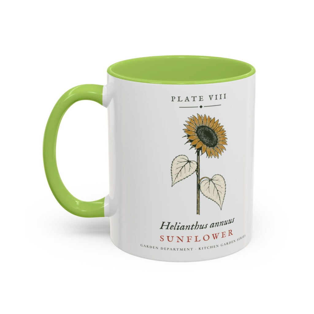 Sunflower Plate Mug in Light Green, left side