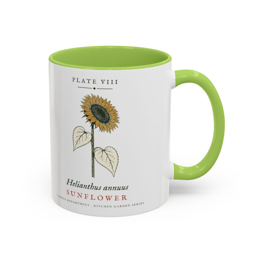 Sunflower Plate Mug in Light Green, right side