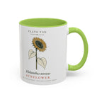 Sunflower Plate Mug in Light Green, right side
