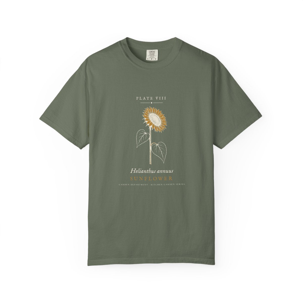 Sunflower Plate Tee in Moss, front view