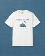 Sunrise Session Tee in White, styled