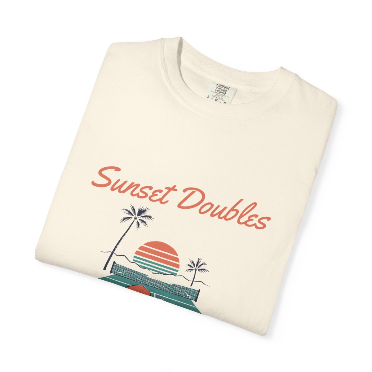 Sunset Doubles Tee in Ivory, folded