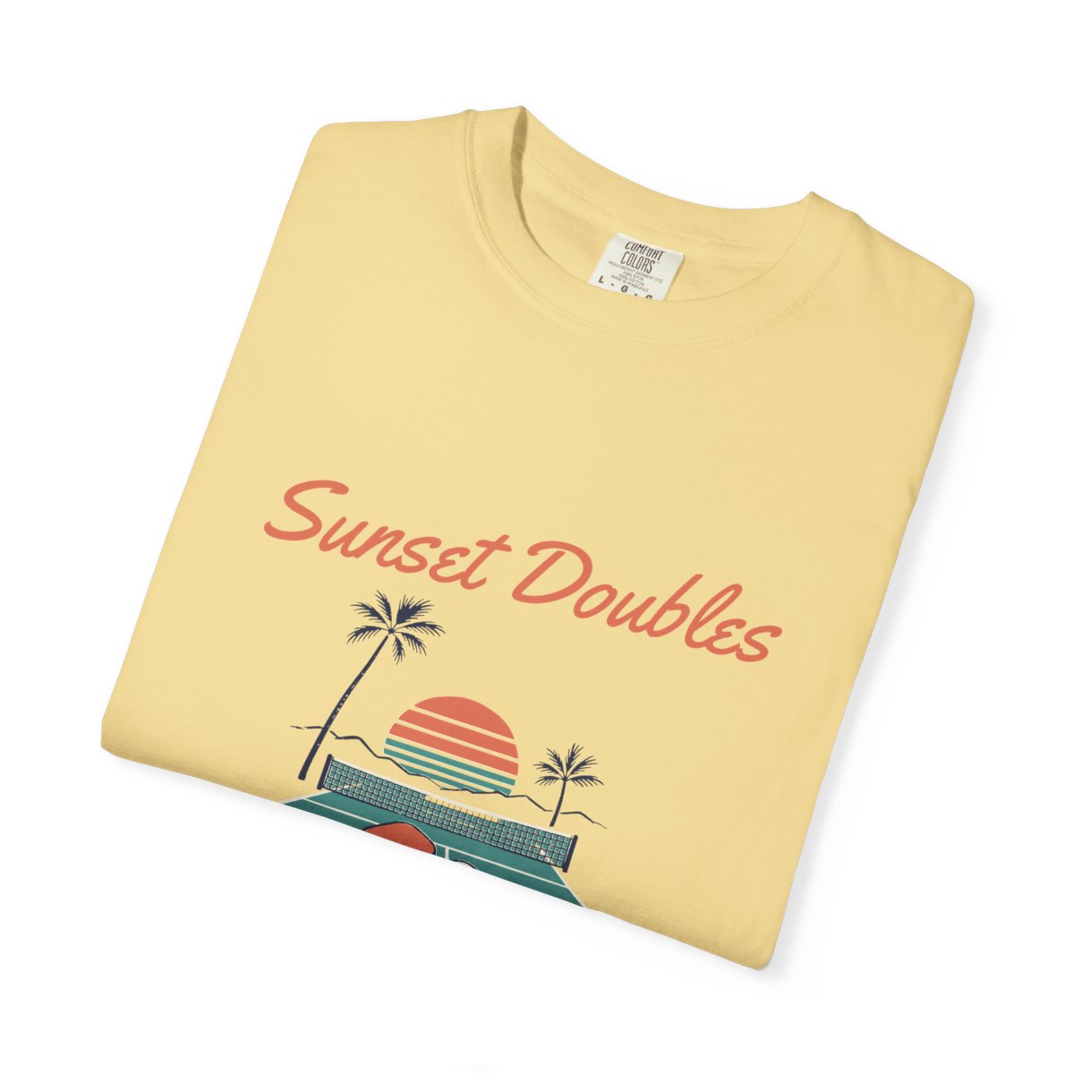 Sunset Doubles Tee in Butter, folded