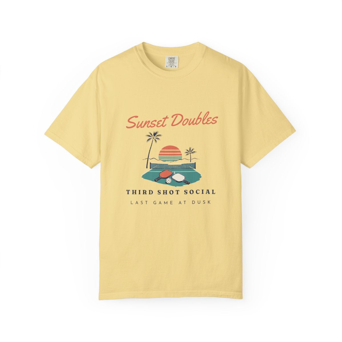 Sunset Doubles Tee in Butter, front view