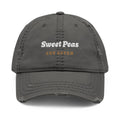 Sweet Peas Dad Hat in Charcoal Grey, front view
