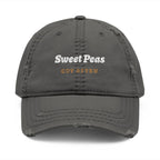 Sweet Peas Dad Hat in Charcoal Grey, front view