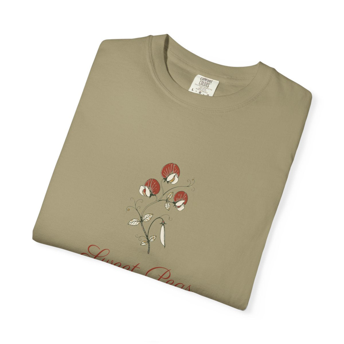 Sweet Peas Tee in Khaki, folded