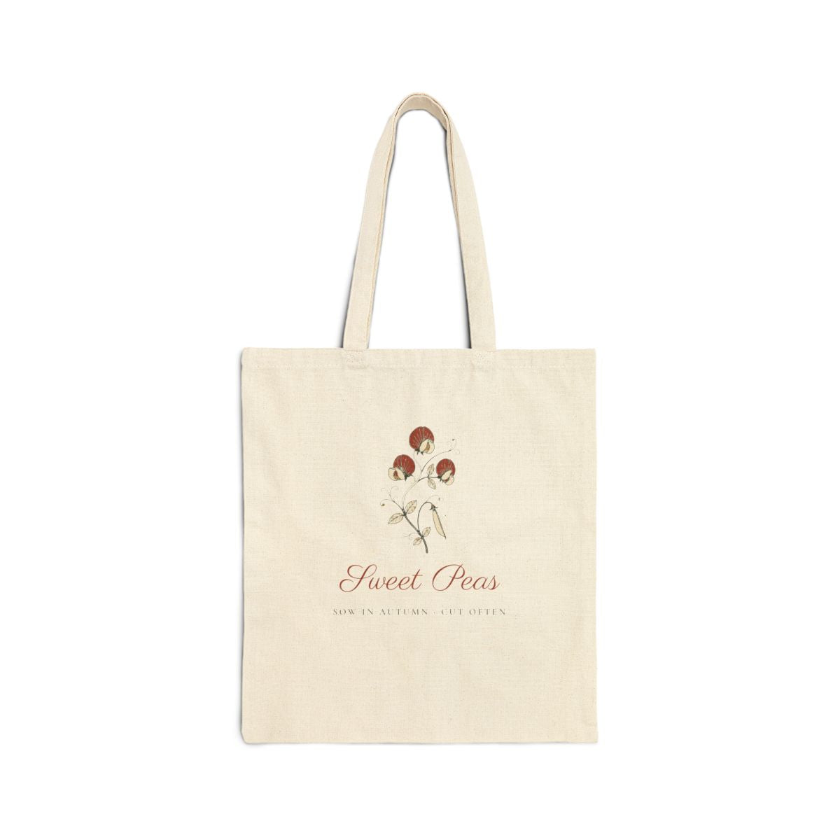 Sweet Peas Tote in Natural, front view