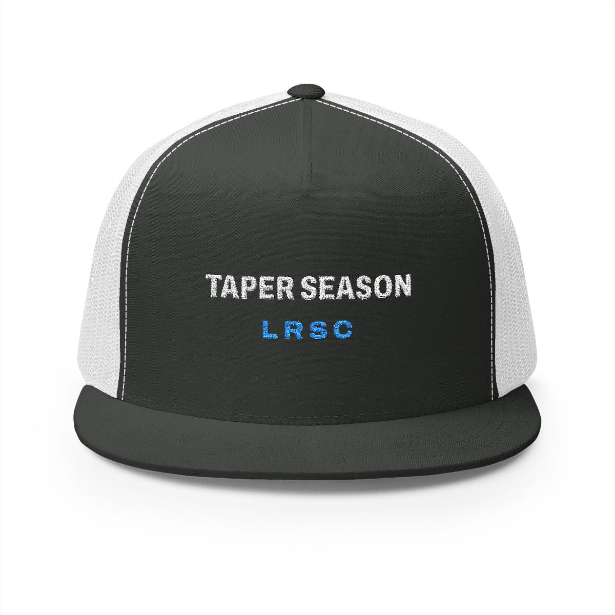 Taper Season Trucker Cap in Charcoal/White, front view