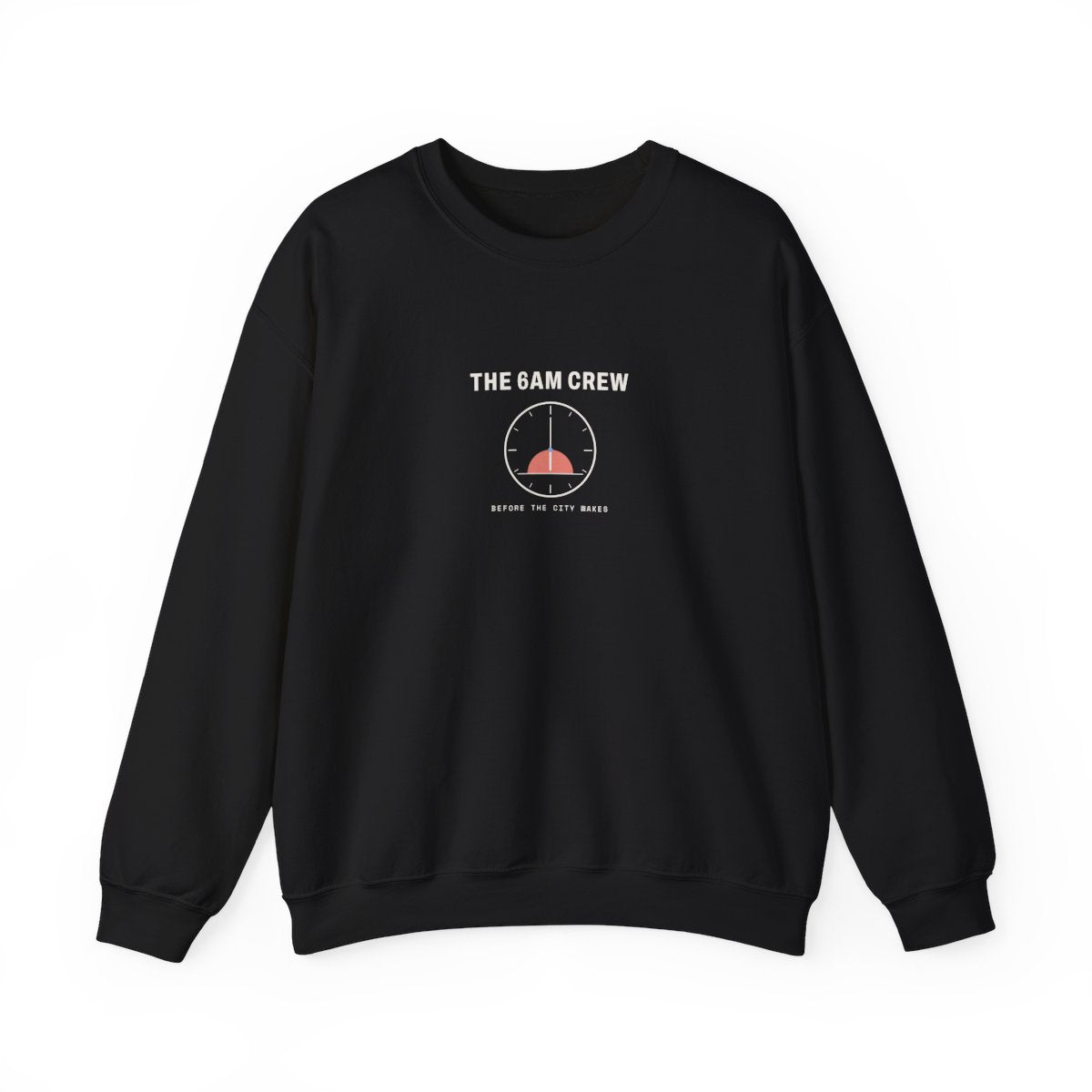 The 6AM Crew Crewneck in Black, front view