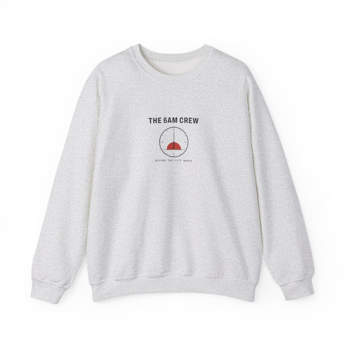 The 6AM Crew Crewneck in Ash, front view