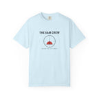 The 6AM Crew Tee in Chambray, front view