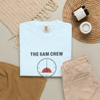 The 6AM Crew Tee in Chambray, fabric and print detail